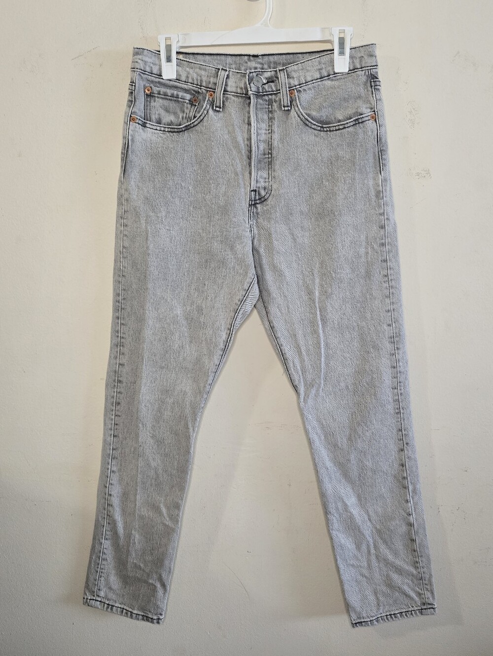 Levi's 501 S Skinny Jeans Women's W28 L28 Gray Acid Wash High Rise Stretch Denim